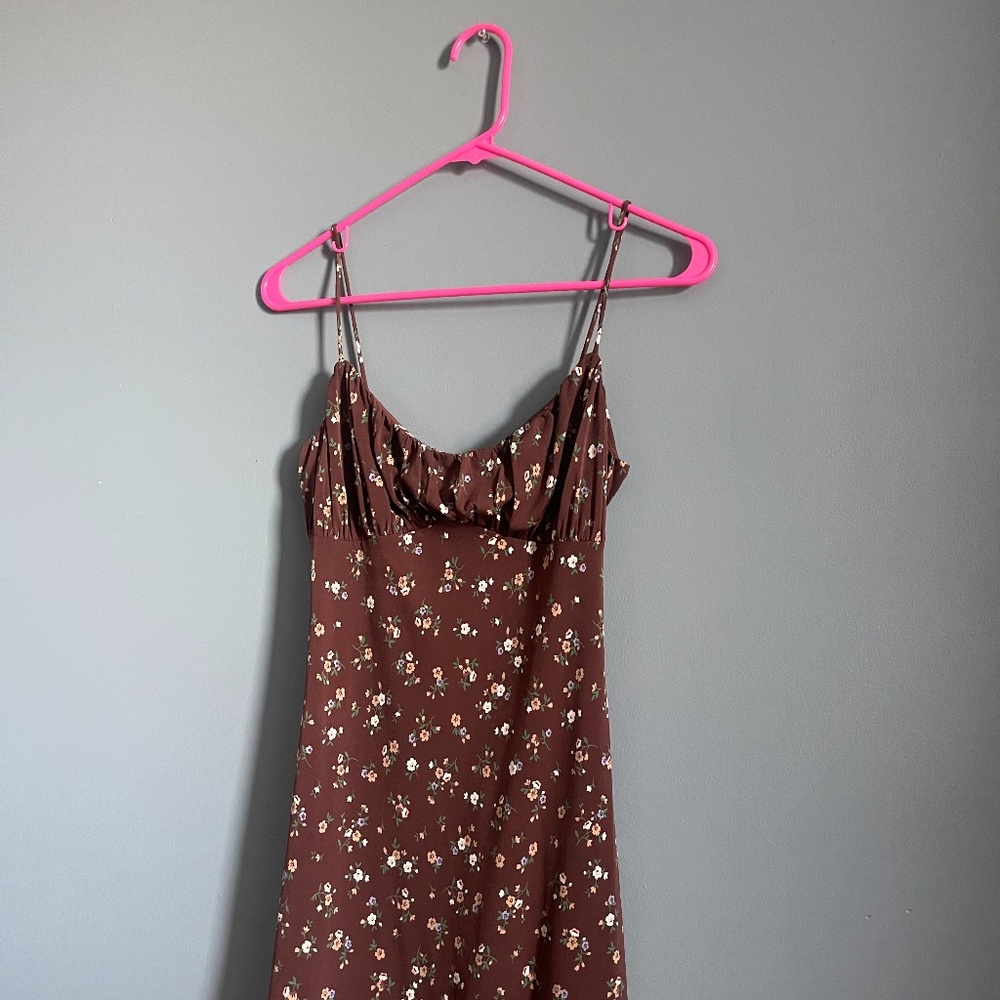 Brown Floral Mini Sundress